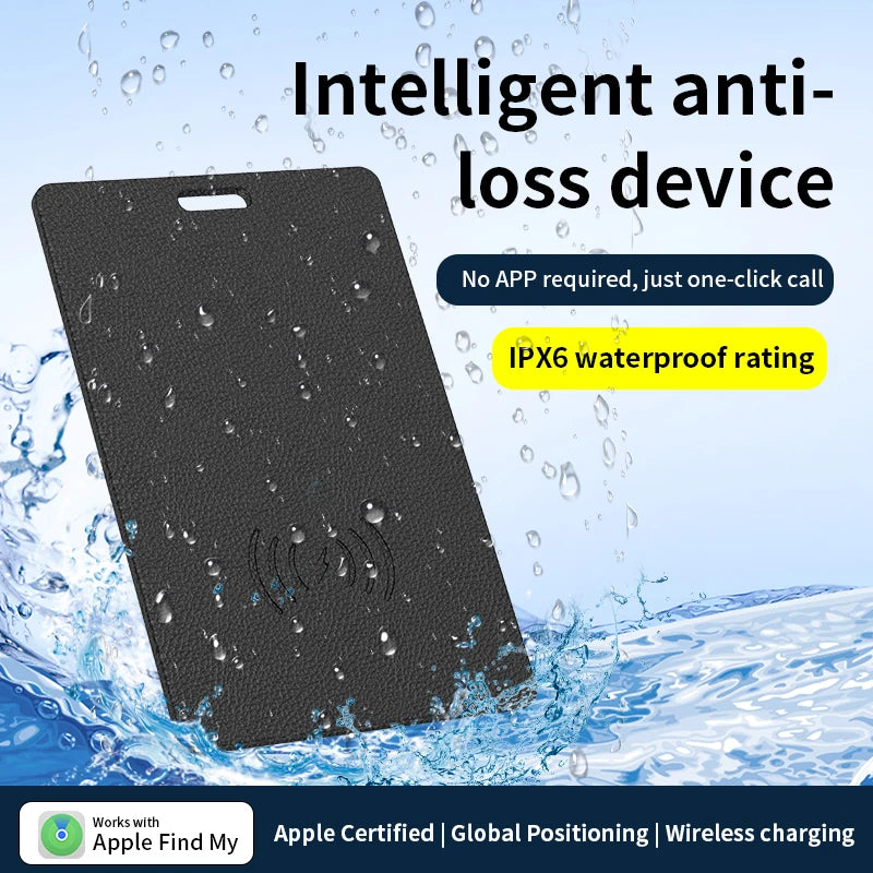Ultra Slim Tracking Card Wallet Anti-Loss Gps Tracker Smart Location Tag for Iphone Find My App Wireless Charge Ipx6 Waterproof