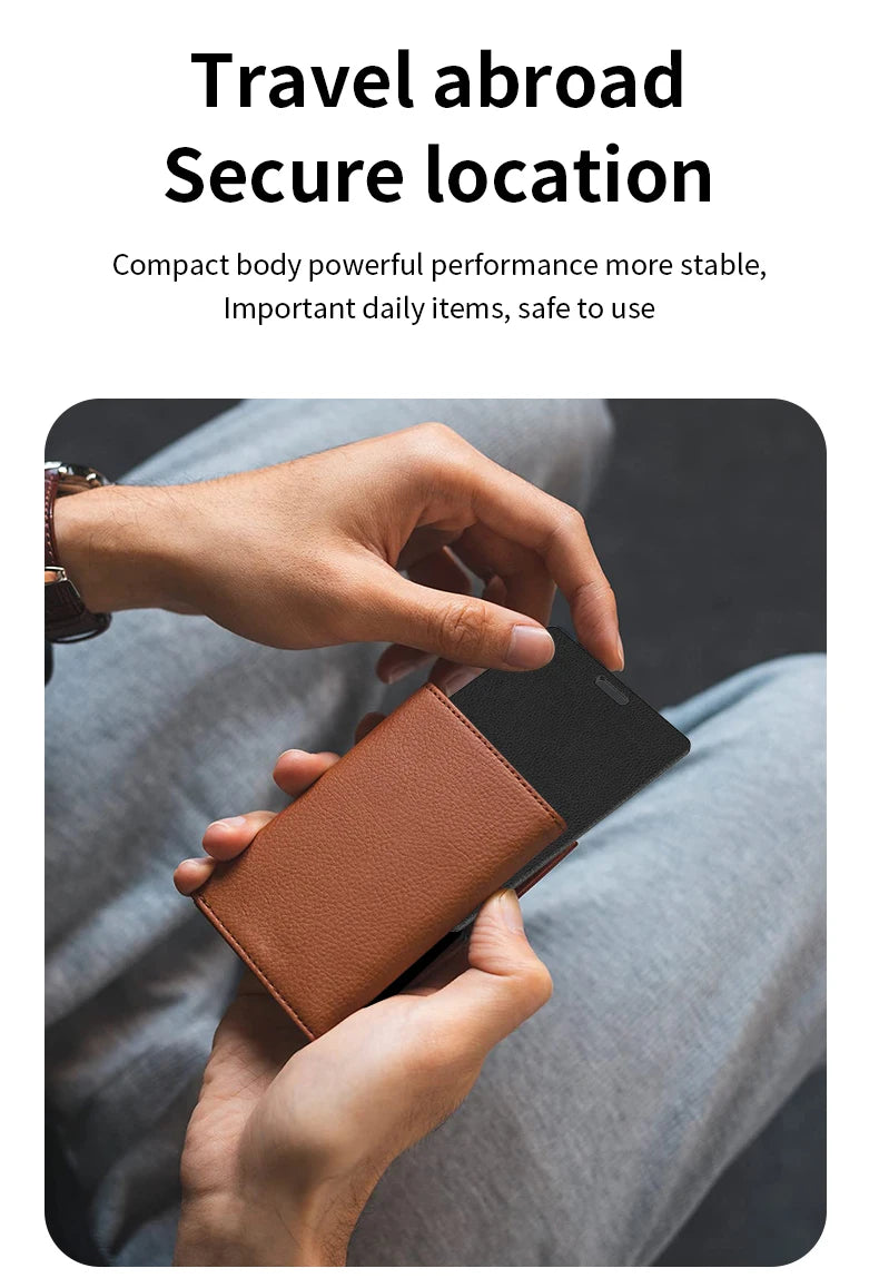 Ultra Slim Tracking Card Wallet Anti-Loss Gps Tracker Smart Location Tag for Iphone Find My App Wireless Charge Ipx6 Waterproof