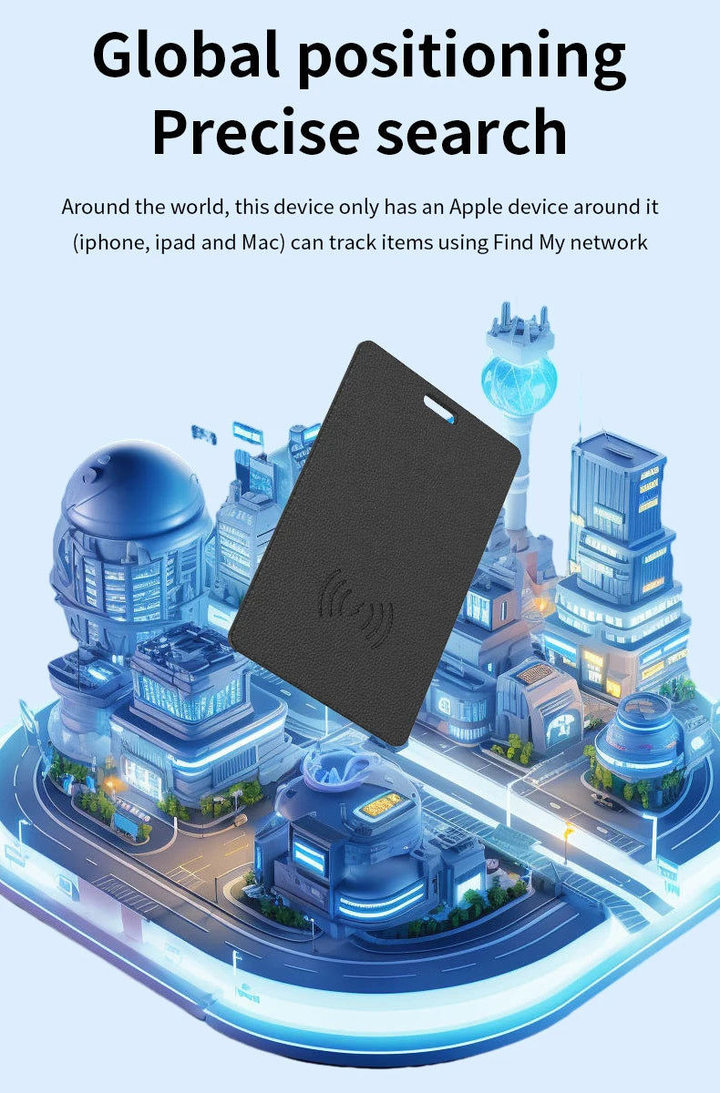 Ultra Slim Tracking Card Wallet Anti-Loss Gps Tracker Smart Location Tag for Iphone Find My App Wireless Charge Ipx6 Waterproof