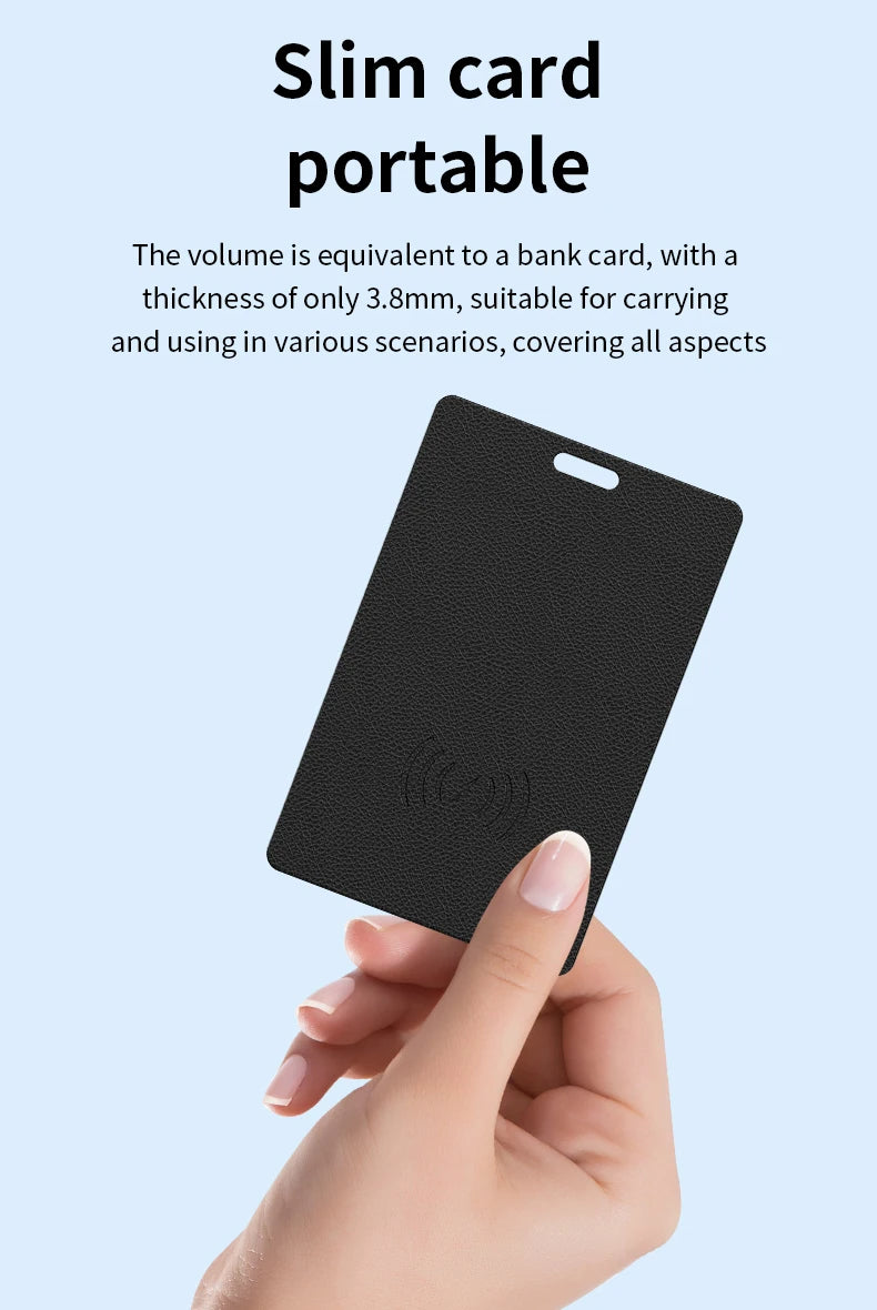 Ultra Slim Tracking Card Wallet Anti-Loss Gps Tracker Smart Location Tag for Iphone Find My App Wireless Charge Ipx6 Waterproof
